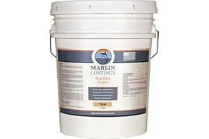 MARLIN COATINGS RV Roof Coating - Premium Acrylic Elastomeric Waterproof Sealant - Designed for Your RV, Camper, Trailer, Commercial Building…(Tan, 5 Gallon)
