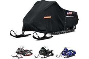 NEVERLAND Heavy Duty 145" Snowmobile Cover - 420D Waterproof Windproof Outdoor Storage with Air Vents, Reflective Accents, Straps & Carry Bag – Fits for Polaris, Yamaha, Ski-Doo, Arctic Cat