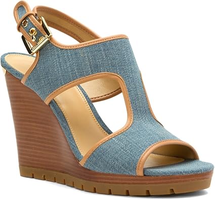 michael kors denim wedges