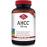 Olympian Labs Premium AHCC Supplement 750mg of AHCC per Capsule – Supports Immune Health, Liver Function, and Natural Killer Cell Activity - Bulk 120 Servings