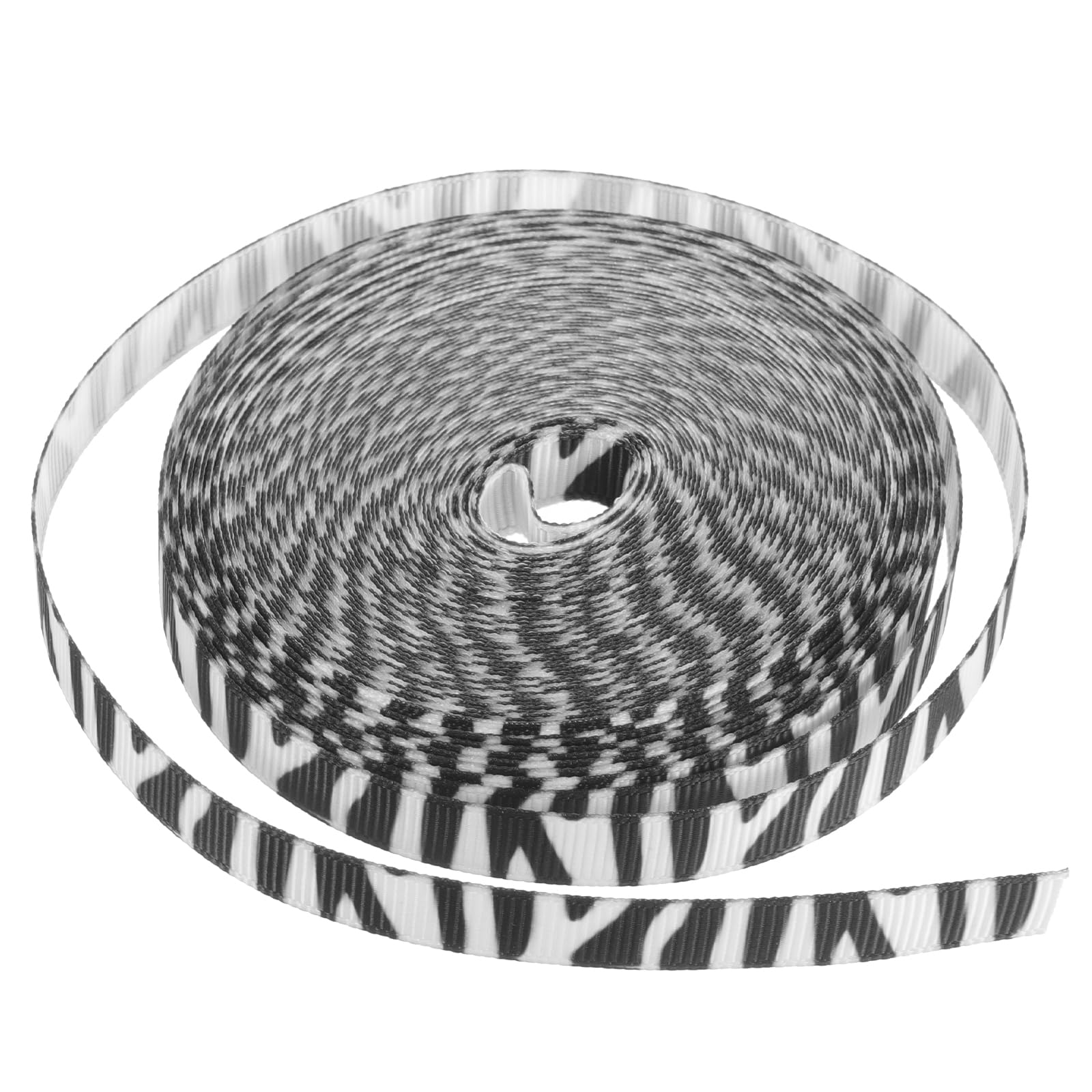 Zebra Print Polyester Ribbon - 1 Roll of 9 Meters Craft Ribbon for DIY Gift Wrapping, Hair Accessories, Wedding Decorations, and Holiday Crafts