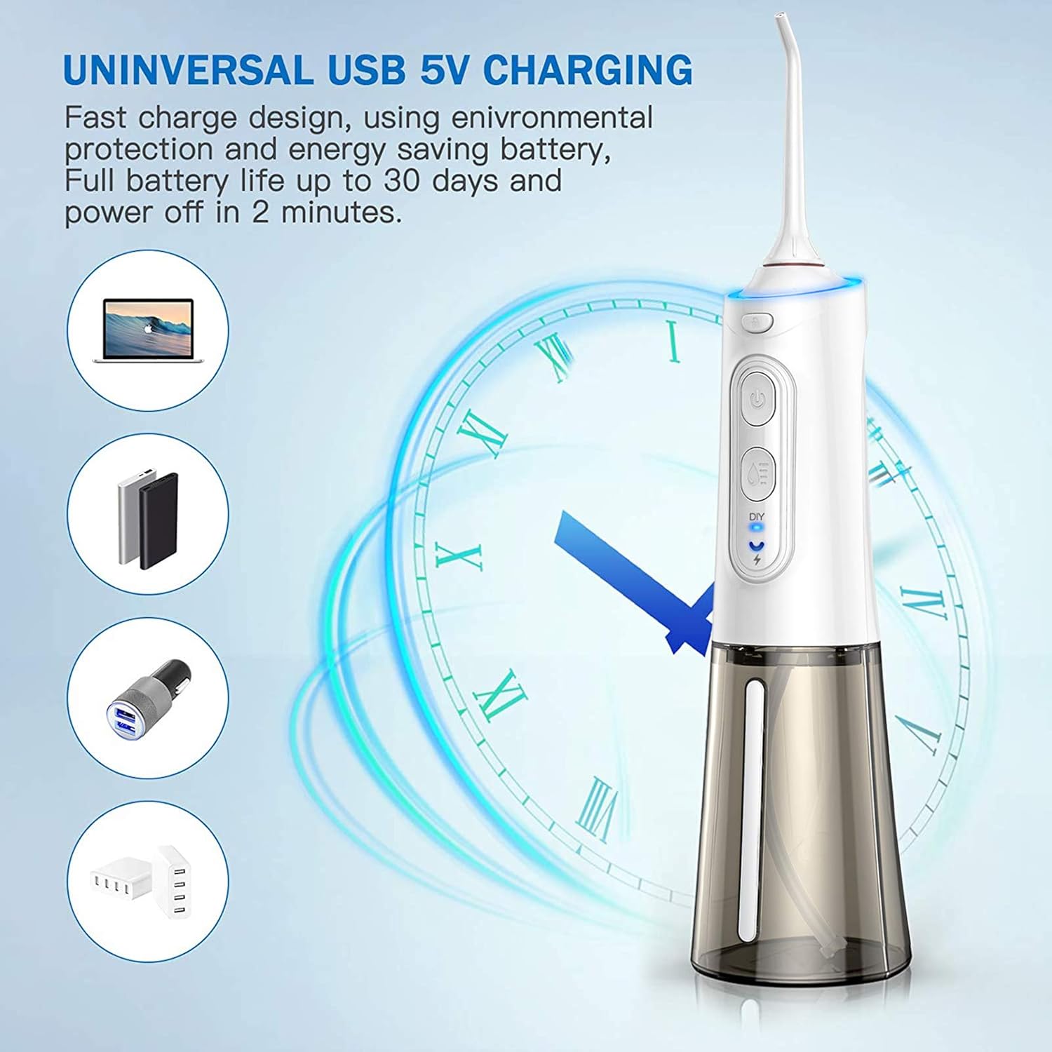 BESTOPE Water Flosser for Teeth Cordless Water Flossers Dental Oral Irrigator with DIY Mode 4 Jet Tips, IPX7 Waterproof, Portable and Rechargeable for Home&Travel : Beauty
