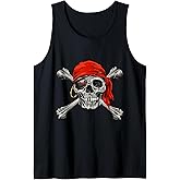 Jolly Roger Pirate Skull & Crossbones Halloween Tank Top