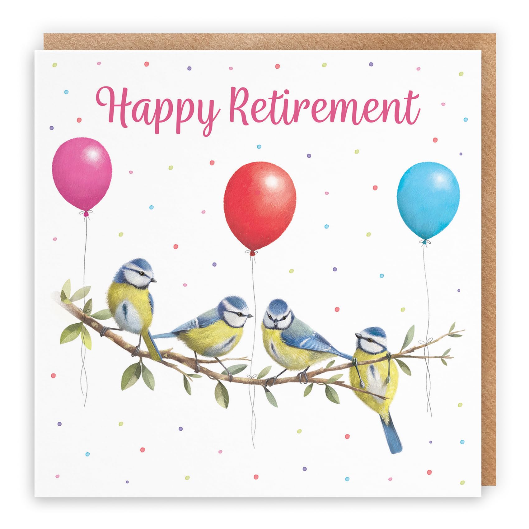 Hunts England - Blue Tits Funny Retirement Card For Her - Milo's Gallery - Female Wildlife Retirement Card - Retiring Card For Animal Lovers, Women, Mum, Friend, Her