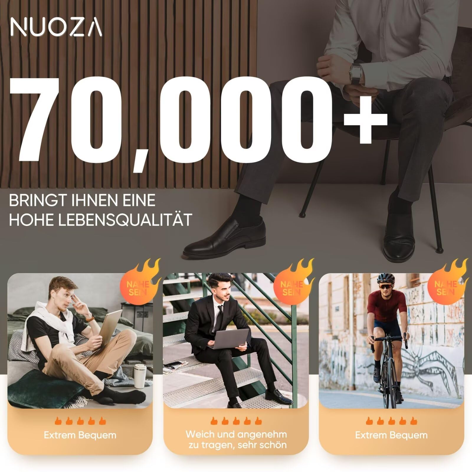 NUOZA 12 Paar Socken Herren 43-46 Schwarz Sportsocken Baumwolle Tennissocken Herren 43-46 Business Socken Damen Lange Atmungsaktive Socks Schwarze Herrensocken Wandersocken Männer Laufsocken 7
