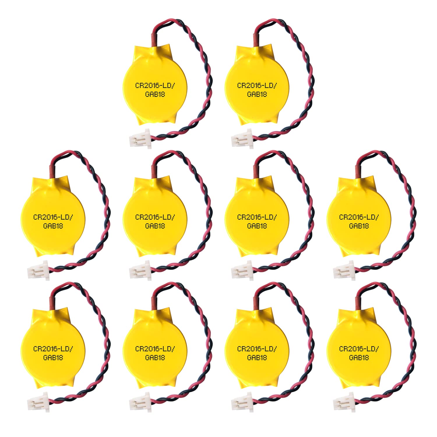 EEMB 10PACK 3V CR2016 CMOS Battery with Wire Leads