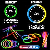 DELEE 200Pcs Glow Sticks Glow Party Pack Neon Bracelets Connectors view 2