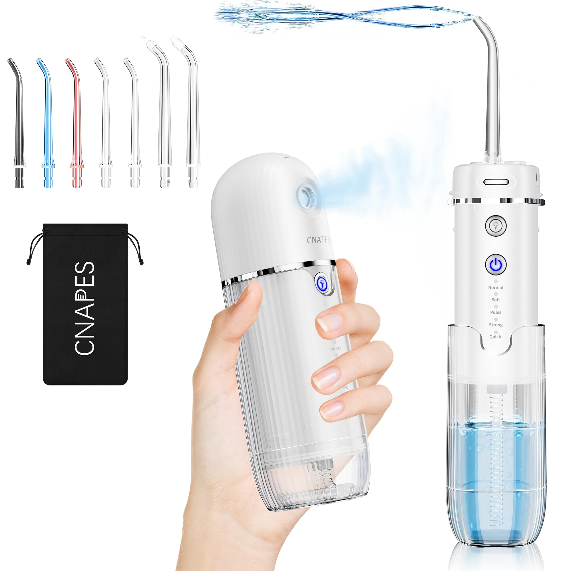 Photo 1 of Water Flossers for Teeth - Mini Cordless Portable Oral irrigator Dental with Telescopic Water Tank Rechargeable Water Teeth Cleaner Pick 5 Modes & 7 Jet Tips Home & Travel Water Dental Floss