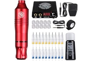 Dragonhawk Cartridge Tattoo Machine Atom Pen Kit, Rotary Tattoo Machine, Cartridge Needles Power Supply for Tattoo Artists