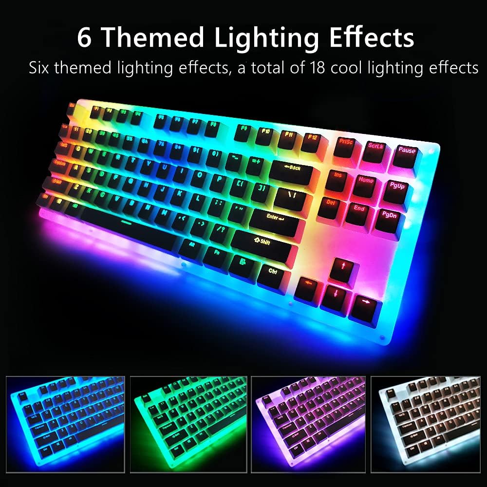 Womier K87 Mechanical Gaming Keyboard TKL Hot Swappable Keyboard Partitioned RGB Backlit Compact 87 Keys for PC PS4 Xbox (Yellow Switch,White): Computers & Accessories