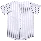 Repawu Kids Baseball Jersey Button Down Hip Hop Personalized Sport T Shirts Tops Baseball Shirt for Boys Girls Toddler 2T-12Y