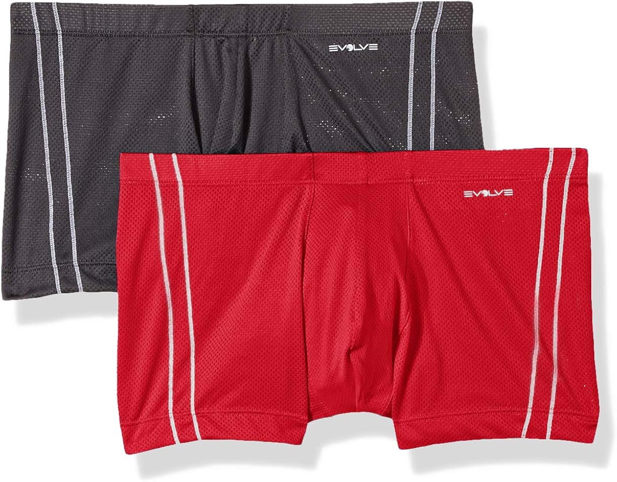 Evolve Men's Micro Mesh Comfort No Show Trunk Multipack: Clothing