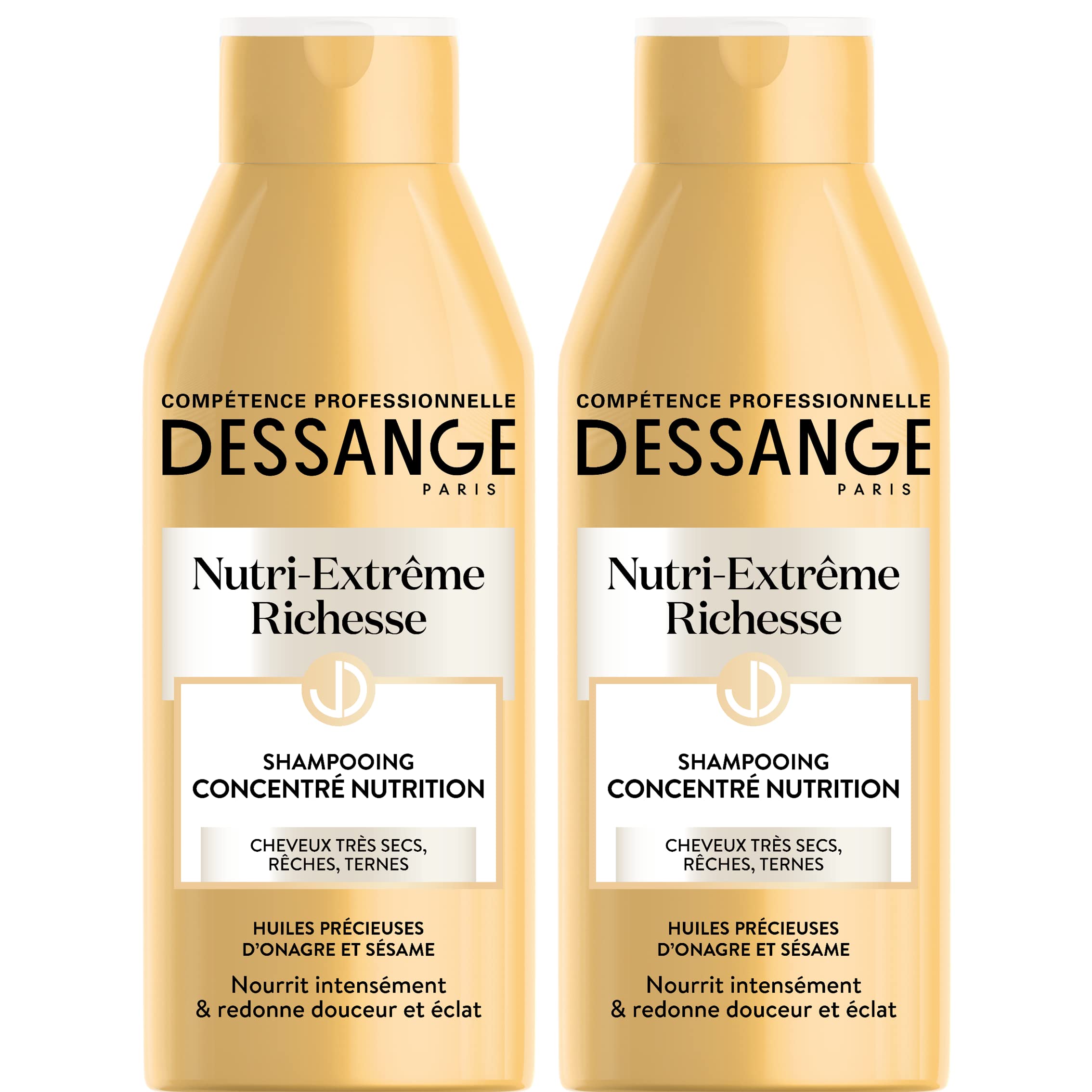 Dessange Nutri-Extrême Richesse Concentrated Nutrition Shampoo for Dry, Very Dry or Dull Hair - 250 ml - Set of 2
