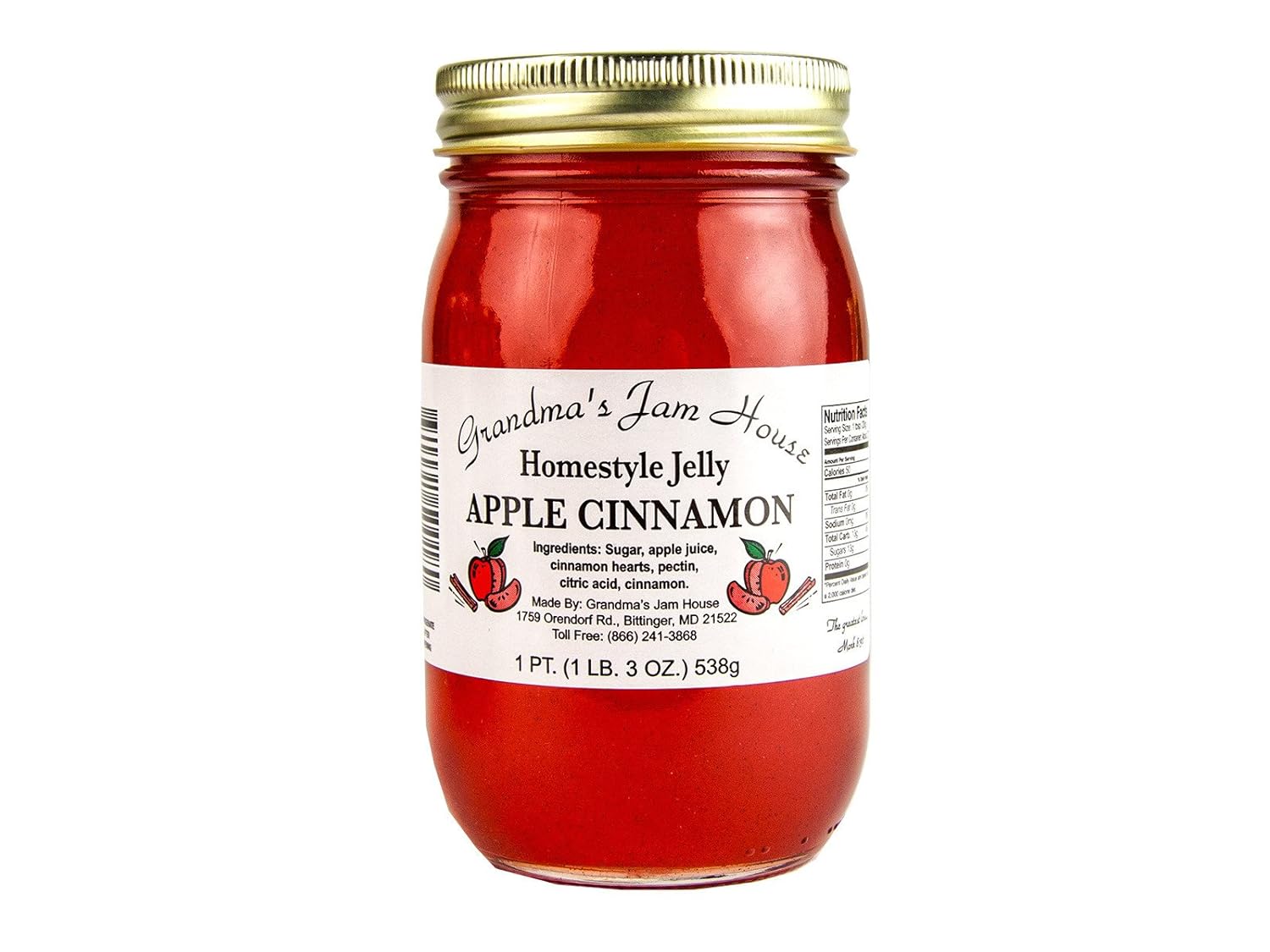 Homestyle Apple Cinnamon Jelly - One Pint - Grandma's Jam House
