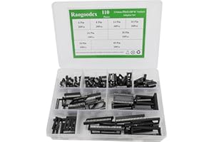 RAOGOODCX 110Pcs 2.54mm Pitch DIP IC Sockets Type Adaptor Set 6,8,14,16,18,24,28,40 Pin