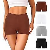 J-pone Womens Boyshort Underwear Cotton High Waisted Boxer Shorts Briefs Full Coverage Stretch Boy Shorts Panties Multipack