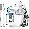 4-in-1 Case for AirPods 4 with Secure Lock, Auto-Open, Ekoonpft Compatible with Apple AirPods 4 with/Without Active Noise Cancellation 2024 Cover with Cleaner & Keychain, Anti-Scratch Drop Protection