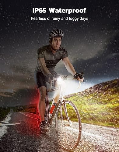Bike Lights for Night Riding, USB Rechargeable Bike Lights Front and Back,  Waterproof IP65 Bicycle Light, 4+6