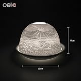 Cello Highland Cow Porcelain Tealight Holder Dome 3D Lithophane Gift view 3