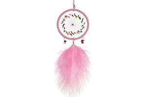 HOLSM-III Mini Dream Catcher,Feather Dream Catcher,ABS Crystal Dream Catcher,Small Dreamcatchers for Car Interior Decor Rearview Mirror Decor Hanging Ornaments Decor-Home Bedroom Wall Christmas Decor