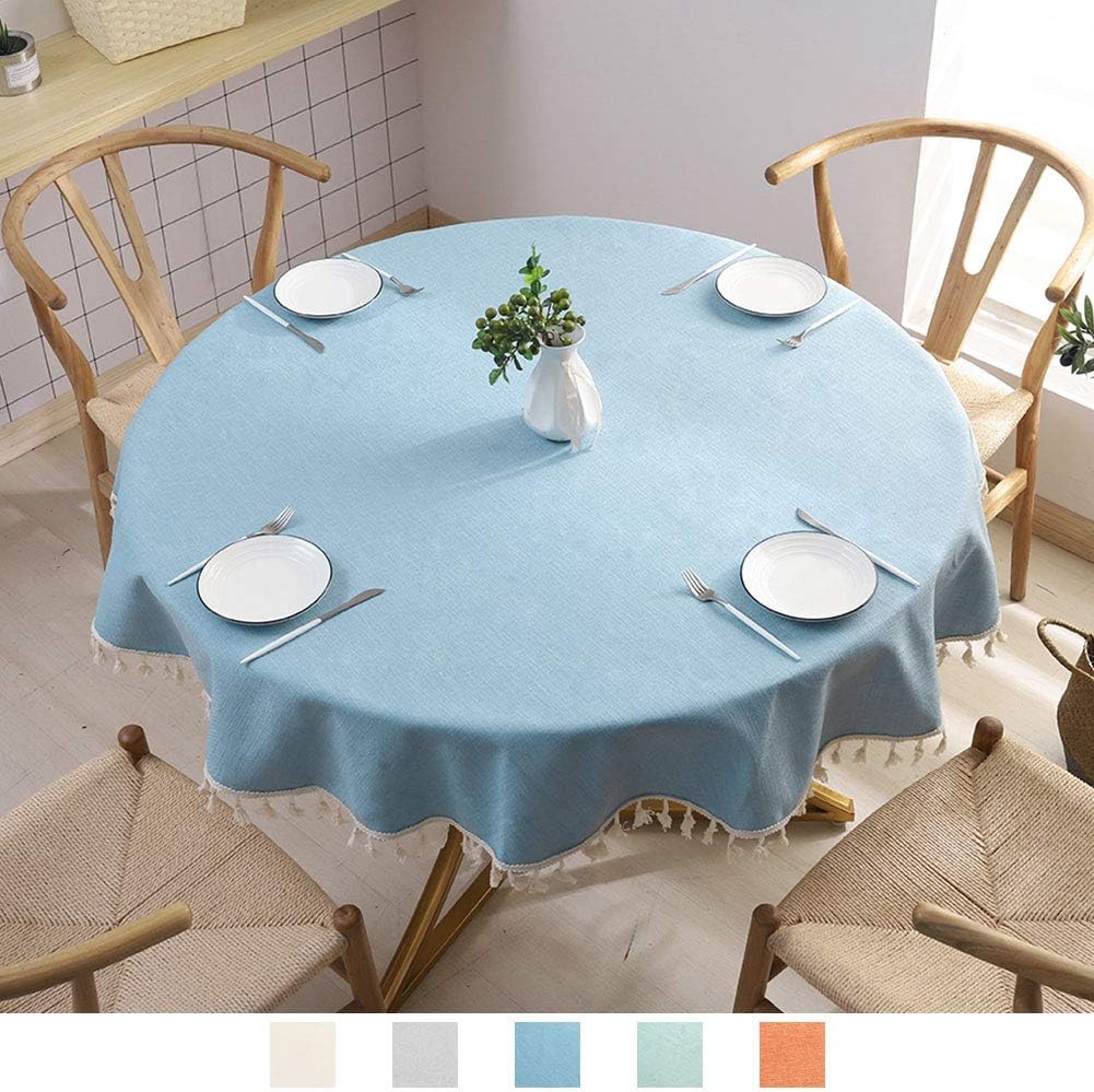 Best blue table cloth round 60