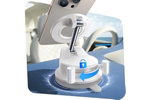 LISEN Vacuum Magnetic Car Phone Holder, SuctionPro Magsafe Car Mount for Girl Car Accessories, Christmas Day Gifts for Men Women, for iPhone 17 Pro Max Air 16 15 14 13 12 Plus, White