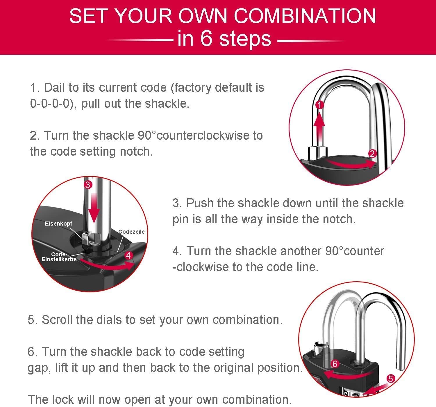 TSA Approved Luggage Lock, Travel Lock, 4 Digit Combination Lock for Suitcase, Backpack and Handbag Zippers, Small Padlock for School Gym Locker, Cabinet, Drawer, Easy Read Dials with Alloy Body - - 