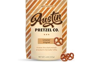 AUSTIN PRETZEL CO. Lonestar Original Pretzels – 4 Oz Gourmet Bite-Sized Snacks Coated in Rich Butter Toffee – Perfect for Sharing or Indulging Austin Pretzel