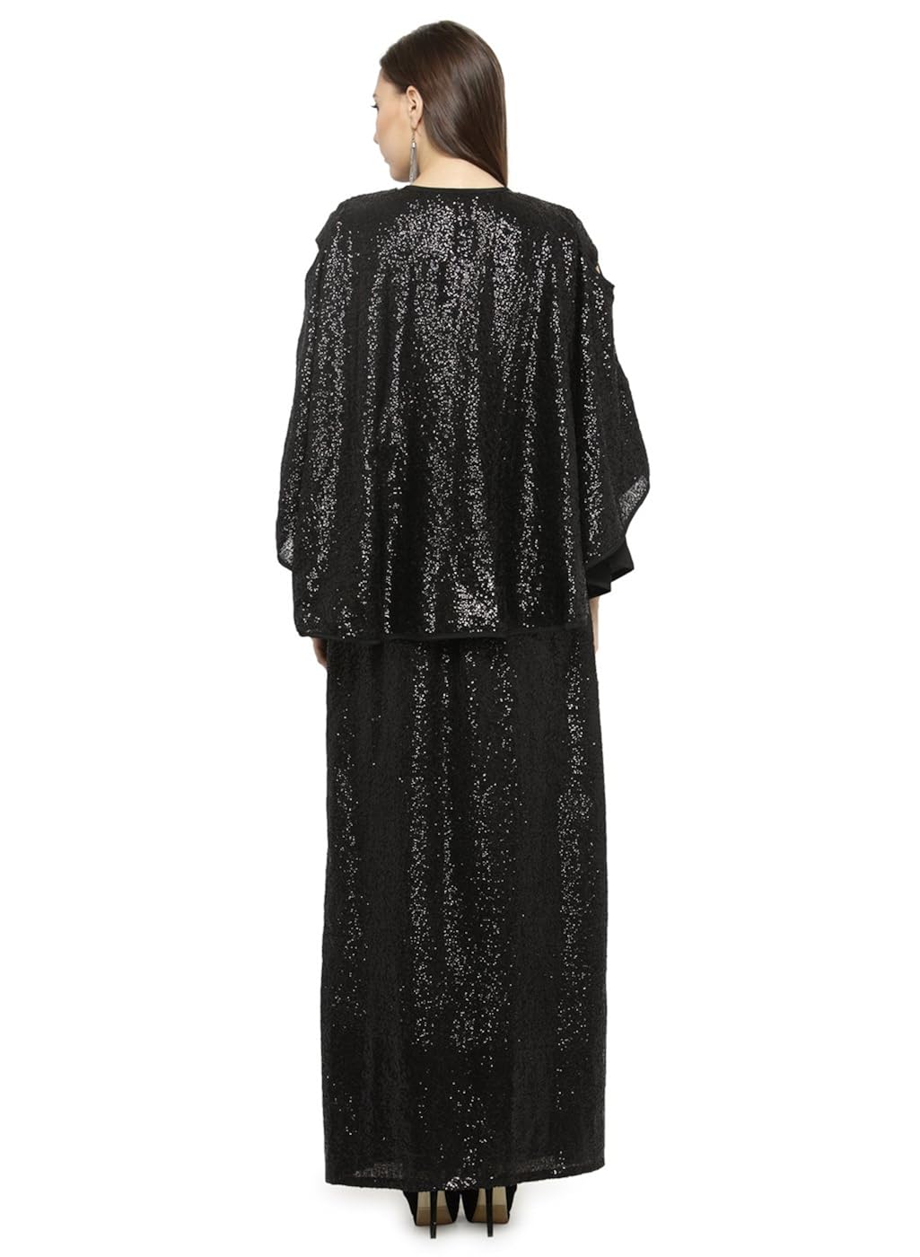 just wow black poly georgette women's dress (jw812)