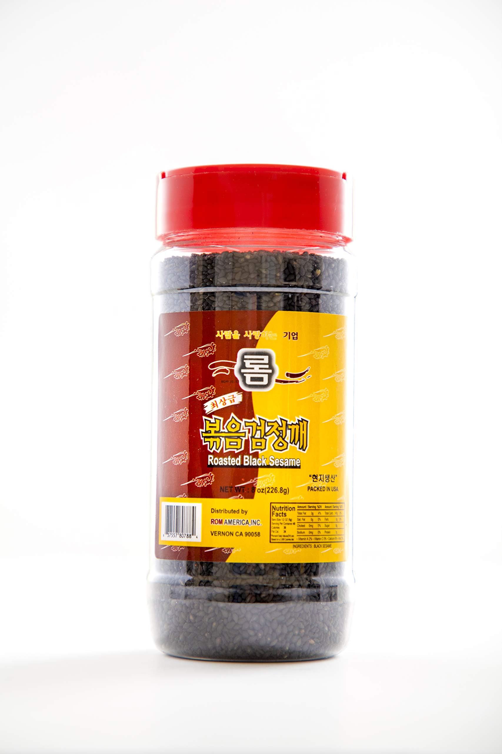 ROM AMERICA Roasted Black Sesame Seed 볶은 참깨 (8 OZ) (8 OZ)