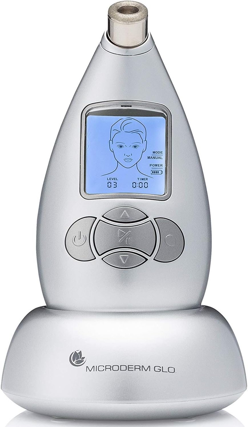 Microderm GLO Diamond Microdermabrasion Machine and Suction Tool - Clinical Micro Dermabrasion Kit for Anti Aging, Advanced Home Facial Treatment System, Blackhead Remover & Exfoliator For Acne Scars