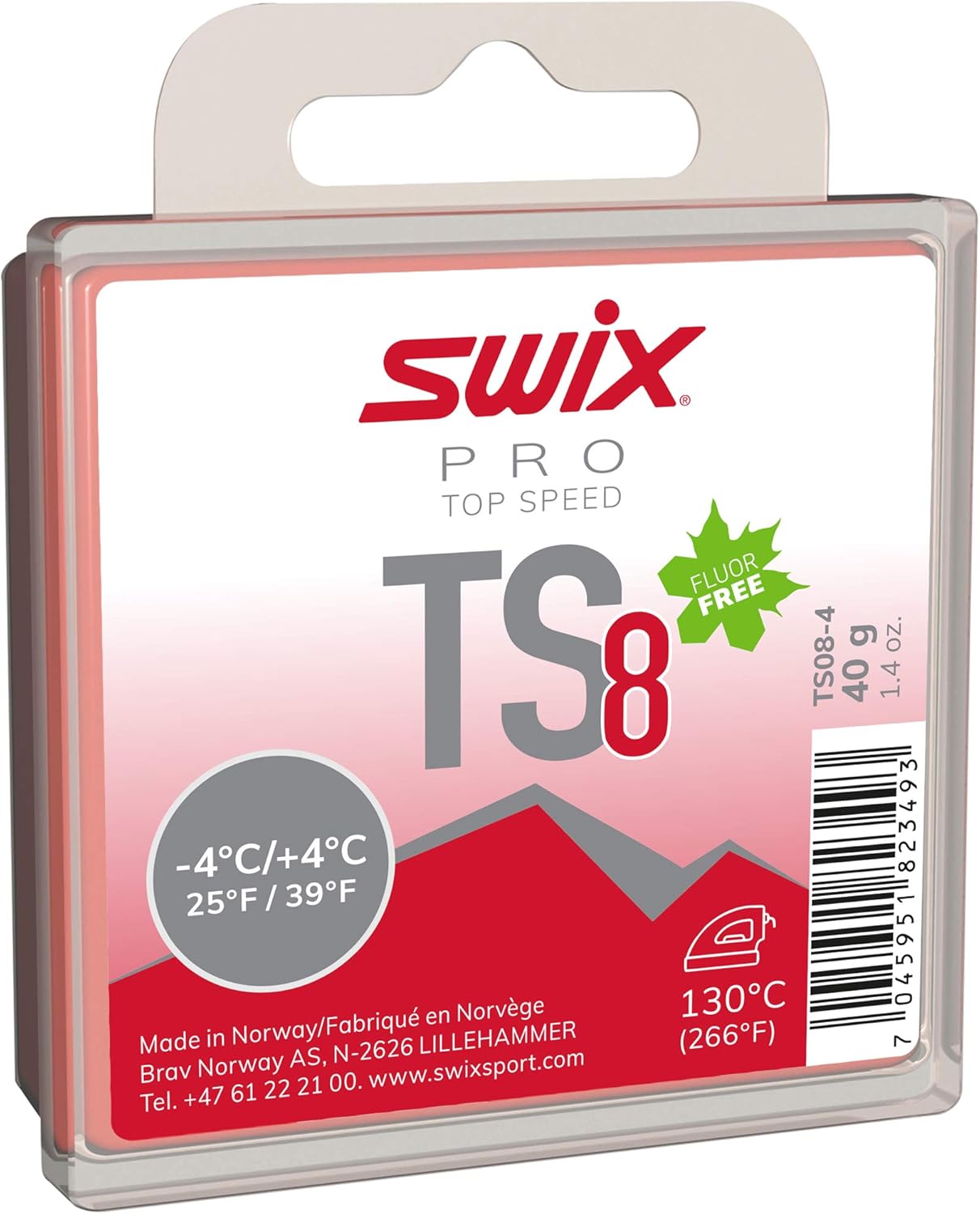 25 to 39 Degrees Fahrenheit FIS Approved TS8 RED Ski or