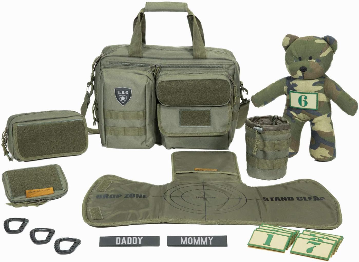 Tactical Baby Gear Full Load Out 2.0 Tactical Diaper Bag Set (Ranger Green)