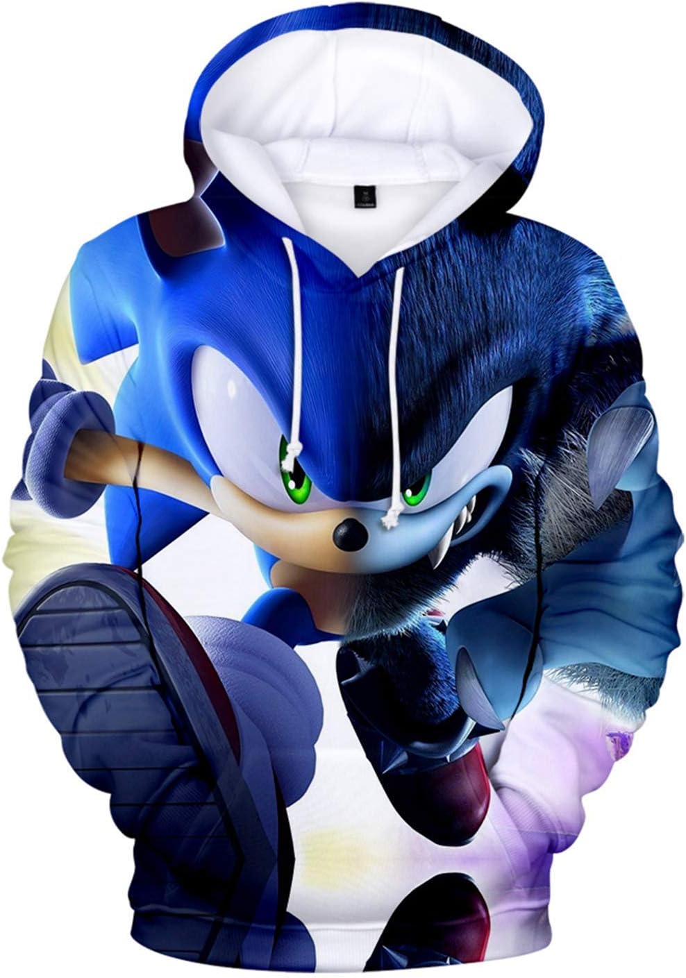 Sonic-Hedgehog Unisex Hoodie 3D Printed Hooded Pullover Sweatshirt for Men Women Boys Girls