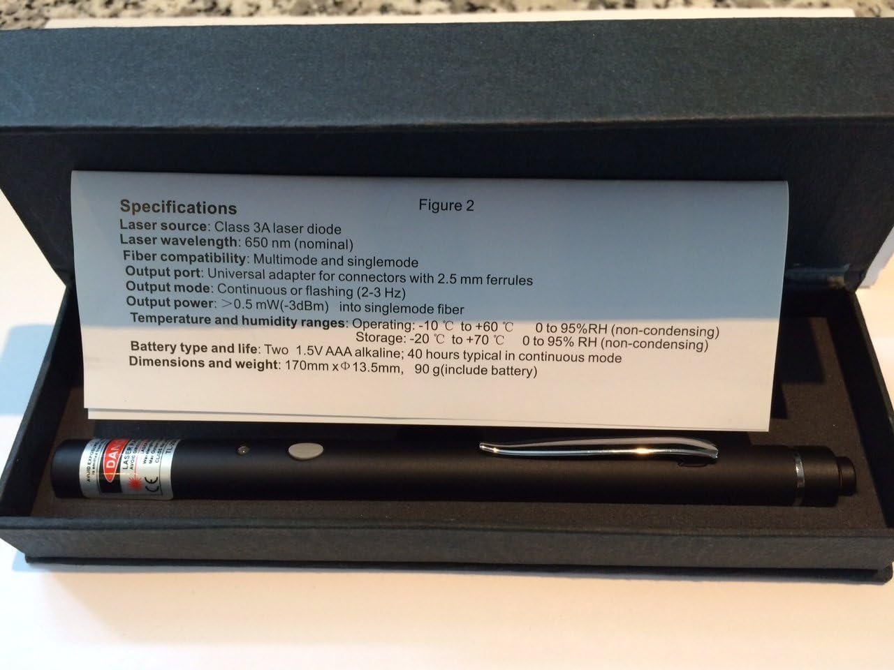 Visual Fault Locator Fiber Optic Cable Tester 650 nm (ST, SC or FC) 5mW