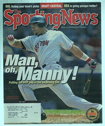 The Sporting News Magazine July 2 2001 Manny Ramirez Boston Red Sox Cover G At Amazon S Sports Collectibles Store