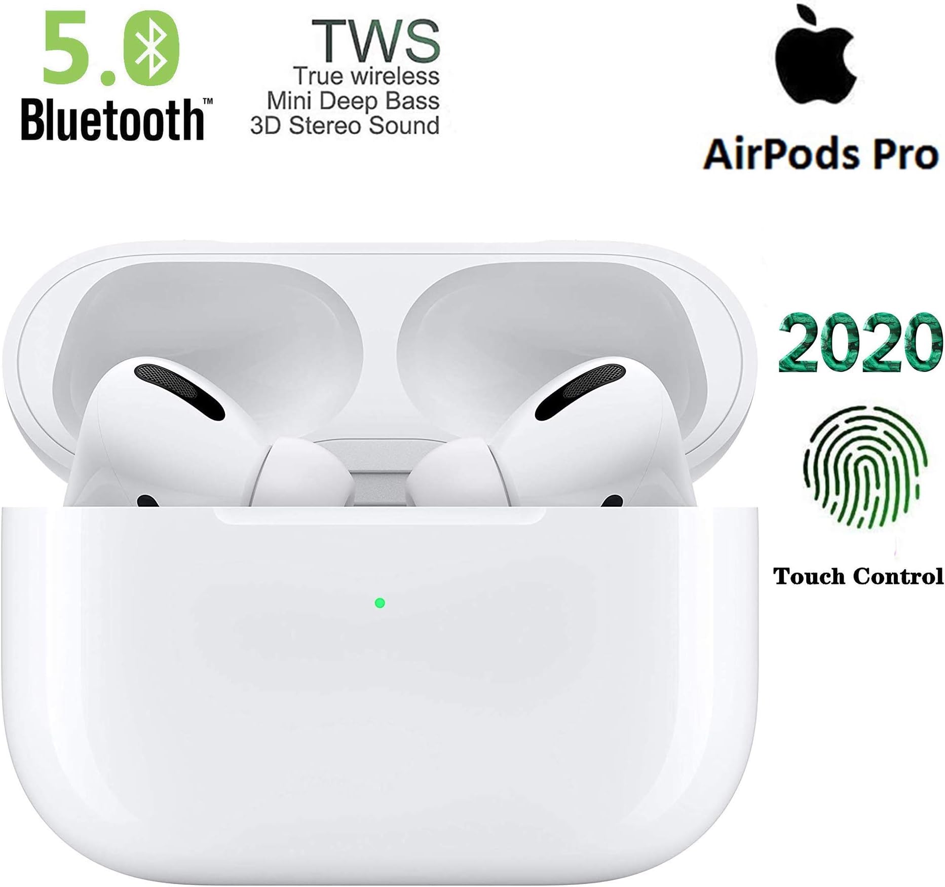 Bluetooth 5.0 Wireless Headphones,Touch Headphones with Microphone,Auto Pairing, IPX7 Waterproof HIFI Stereo Headphones,for Apple/Airpods/Android/iphone/Airpods2/AirPods Pro