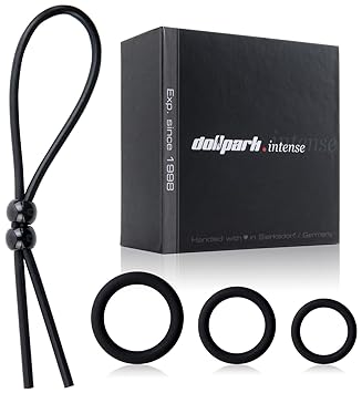 Penisring Set in edler Geschenkbox - Silikon Hodenringe + Penisschlaufe - Härtere Erektion durch flexibel einstellbaren Cockr