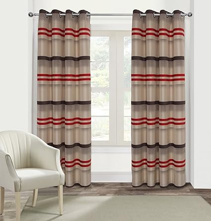 Amazon Com Alexandra Cole Chenille Stripe Curtains For Bedroom