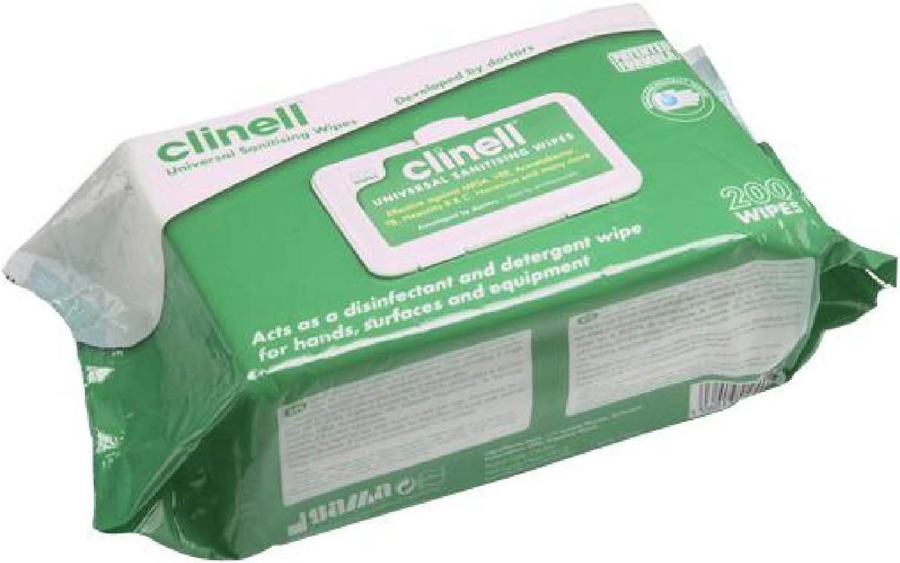 Genuine 1x Clinell Universal Wipes 200 Sanitiser Wash Cleaning - Part Number