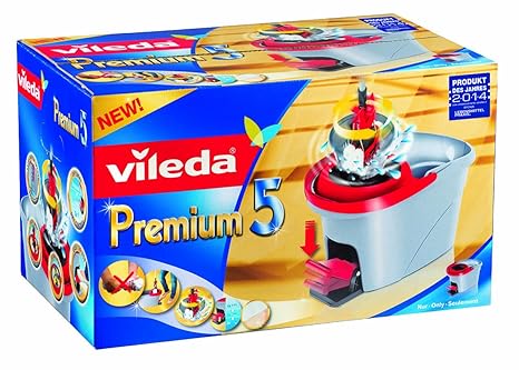 Vileda Premium 5 Rotationseimer - Bezug per Pedaltritt auswringen - kein Bücken und keine nassen Hände