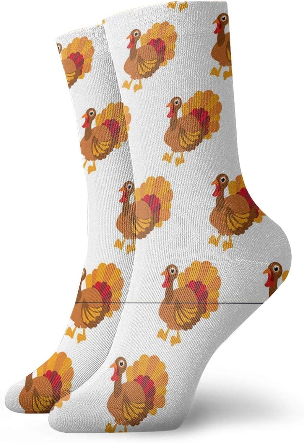 Thanksgiving Turkey Pattern Socks Unisex Adult Casual Crew