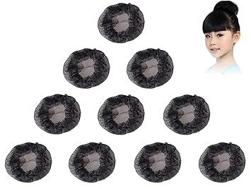 Amazon Com Bun Hair Nets Black Pack Of 10 Hair Nets Elastic