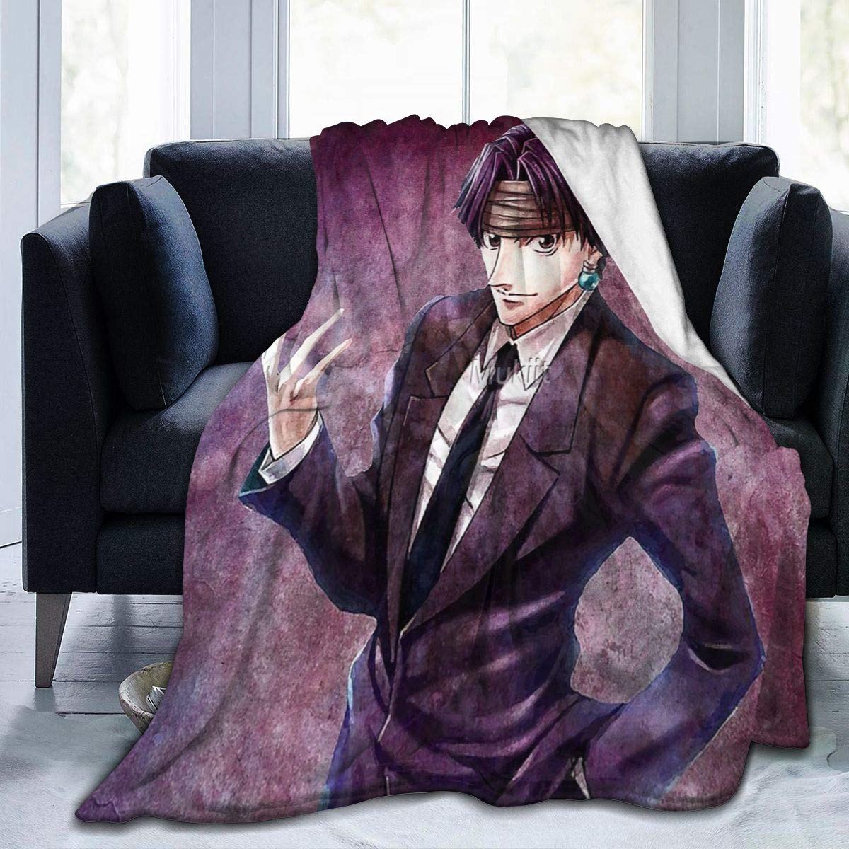 Fleece Flannel Bed Blanket Chrollo Hunter X Hunter Anime Manga Hxh Microfiber Air Conditioning Quilt