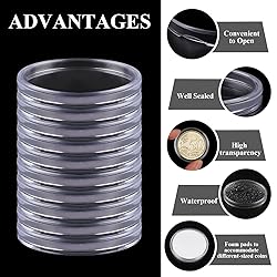 Utron 180P Clear Plastic Coin Capsules, Dollar Coin