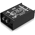 Premium Direct Injection Audio Box - Passive DI Unit Hum Eliminator w/ Input Attenuator to Connect Guitar & Bass, 1/4'' Imped