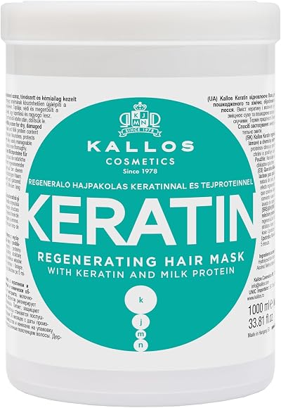 Kallos KJMN Keratin Regenerating Hair Mask 1000ml Dry Damaged Chemically Treated
