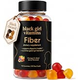 Black Girl Vitamins - Fiber Gummies - Prebiotic for Gut Health &amp; Bloat Relief - Supports Digestion, Regularity &amp; Microbiome Balance - Vegan, Gluten-Free, Halal (Orange &amp; Mixed Berry, 30 Day Supply)