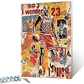 Sports Star Paint by Number DIY Painting Basketball Player Paint by Numbers for Adults and Beginners Vintage Collage Colorwork Paintwork Crafts Gift for Friends and Family 16