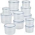 LOCK & LOCK Easy Essentials Food Storage Bin Set/Airtight Container Lids/BPA-Free/Dishwasher Safe, 24 Piece - Clear
